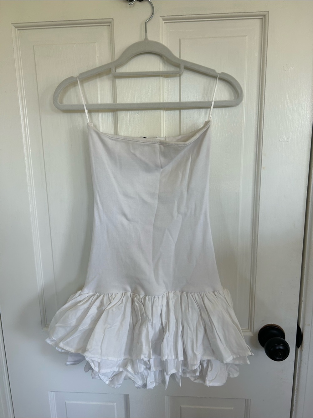 Zara White Strapless Mini Bubble Dress
